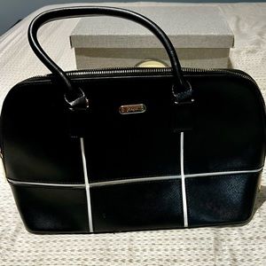 Black Dome Satchel with White Accent by Stiya Brand